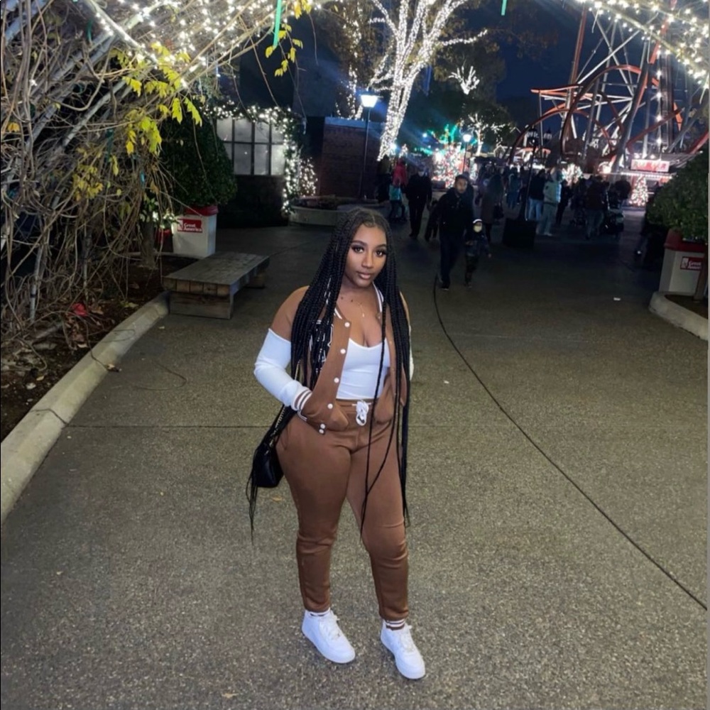 2 piece letterman sweatsuit